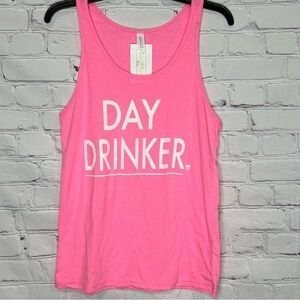 Day Drinker pink graphic tank top